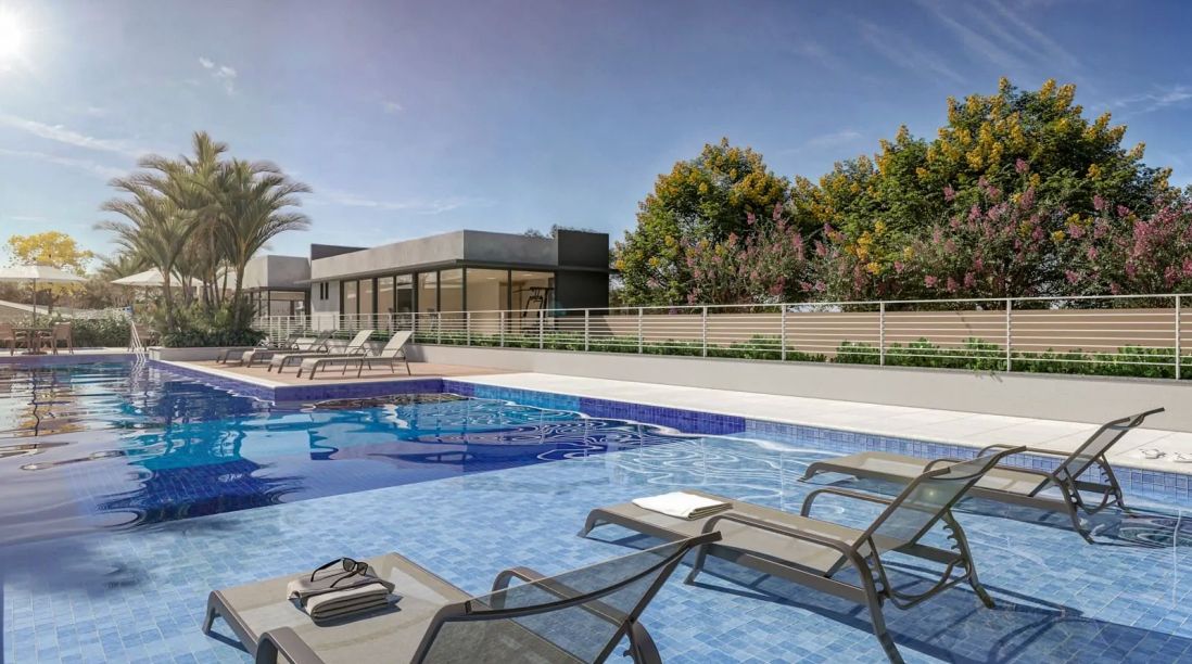 Perspectiva ilustrada da piscina do Jardim Mosaico - Fase 2